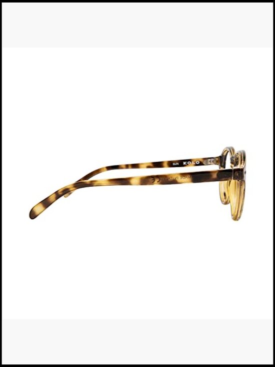 Premium Italian Round Sunglasses, Light Tortoise Frame, UV Protection